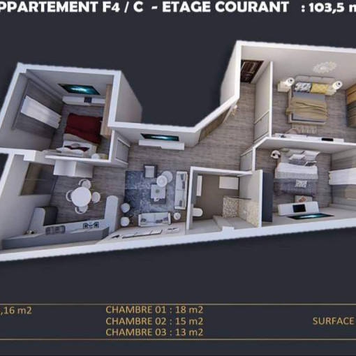 Appartement 4 chambres À vendre-10